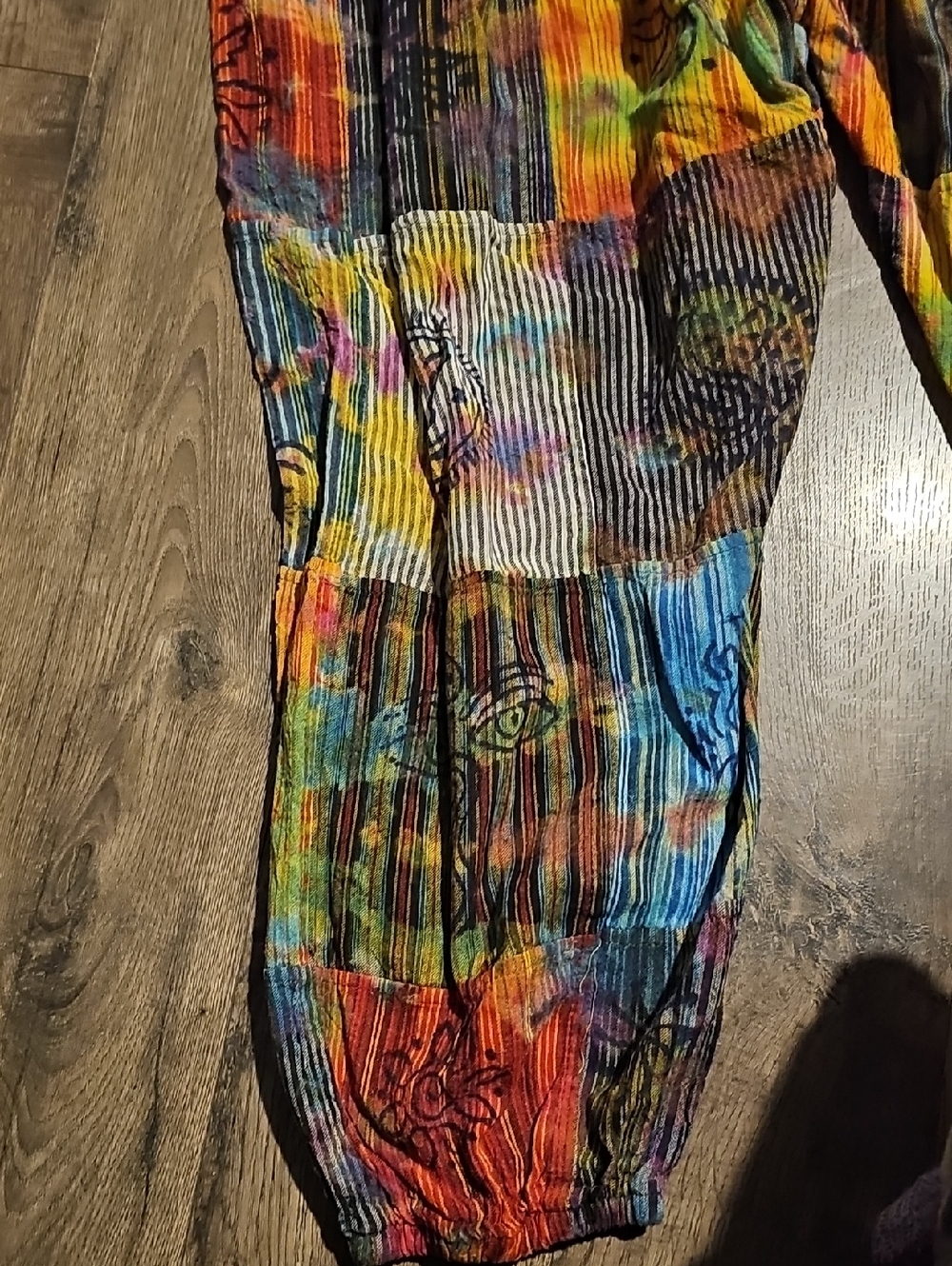Boho Patchwork Hippie Harem Jogger Pants - Multicolor - Picture 7 of 8